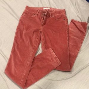 Velvet pink skinny jeans